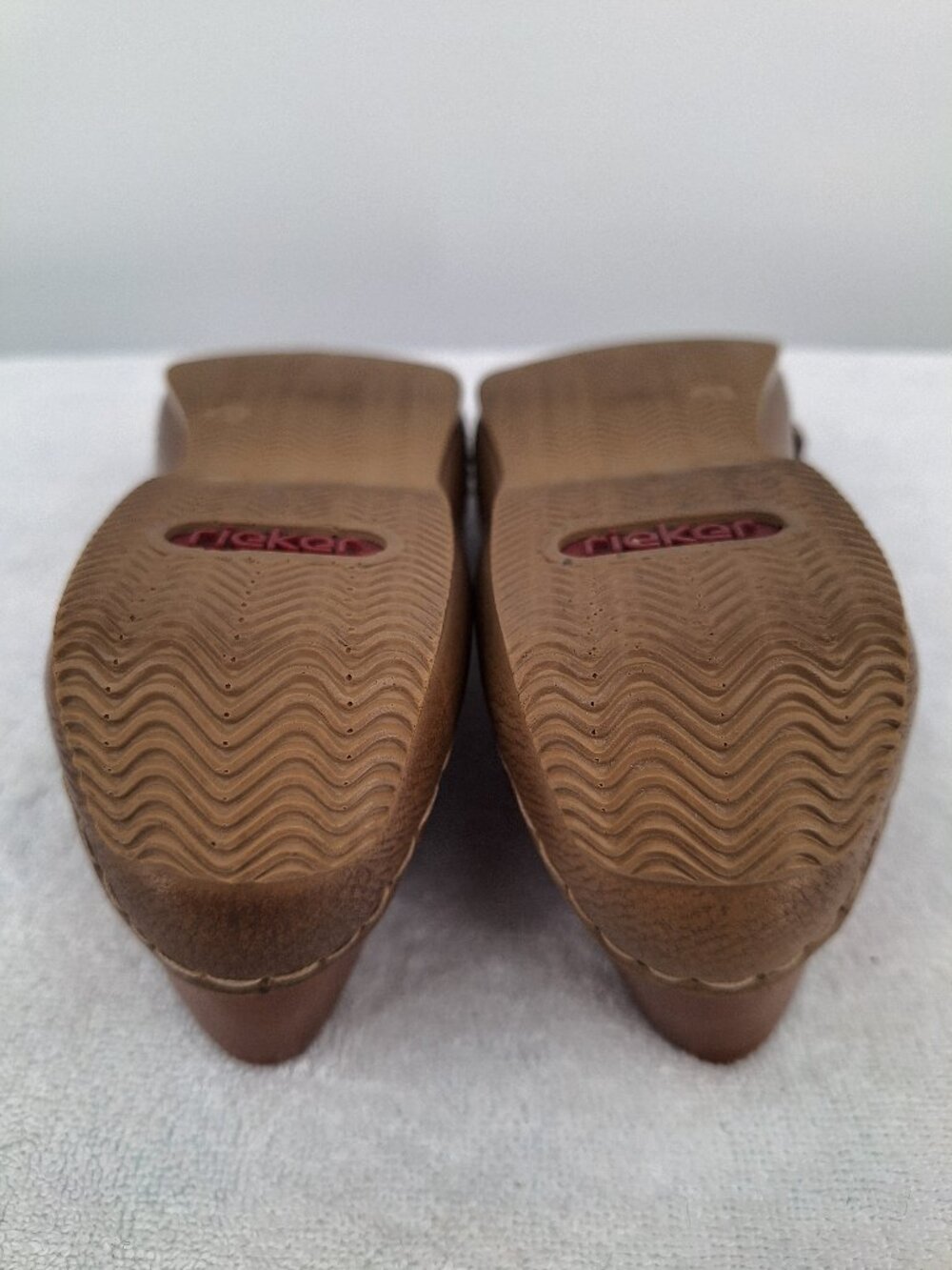 Rieker Shoes Womens 41 Anti-Stress Floral Cut Mary Jane T-Strap Brown Leather - Picture 12 of 16